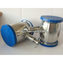 Válvula de retenção sanitária de aço inoxidável tipo bola com Ferrule ambas as extremidades e drenagem manual